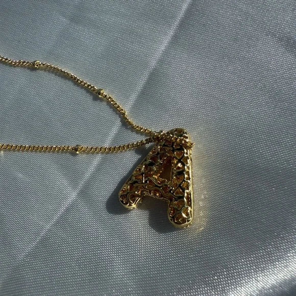 Anthropologe “A” diamond Gold Initial Pendant Necklace - Picture 11 of 11